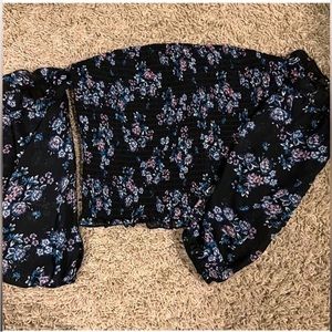 Flower off the shoulder top